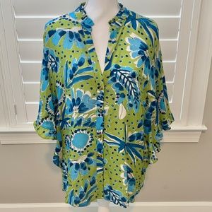 Anthropologie For Vera Valley Flutter-Sleeved Top Size XL